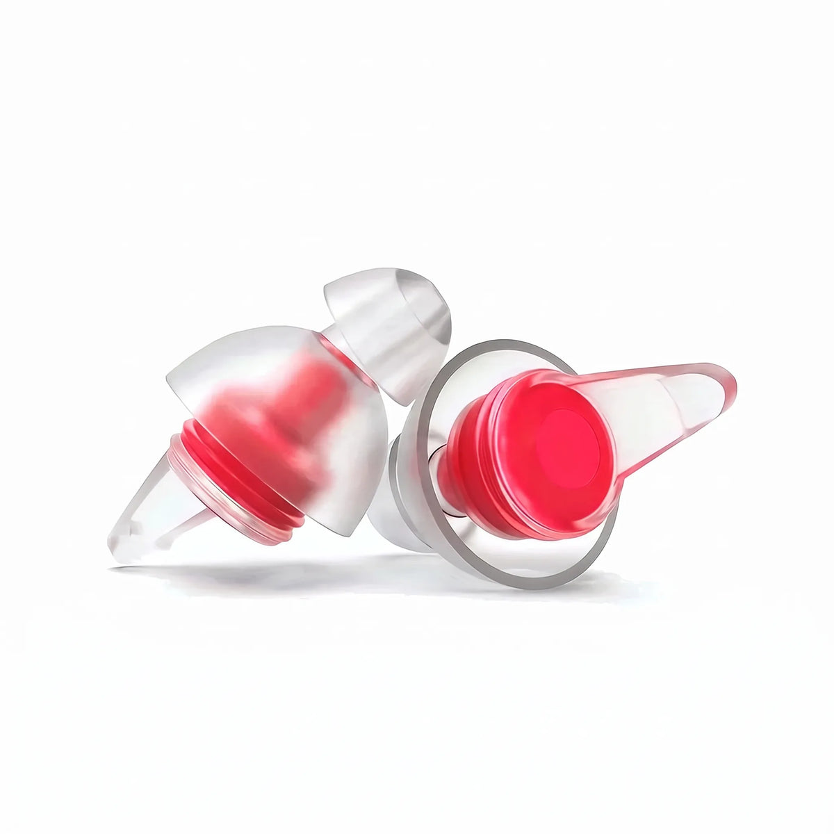Red-04 | High-Fidelity Washable Silicone Ear Plugs, three quarter