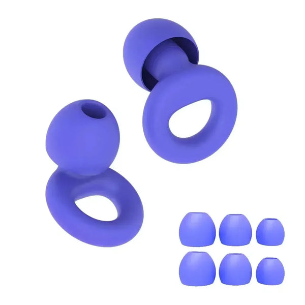 Royal Blue | Silicone Ear Plugs, 4 Sizes (XS–L), ear plugs with 4 sizes of ear tips