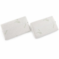 Bamboo Memory Foam Pillow with Zip Cover (50×30 cm), two pillows, back view with zipper