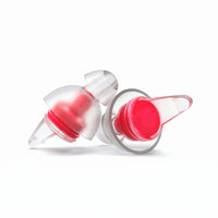 Red-04 | High-Fidelity Washable Silicone Ear Plugs, three quarter