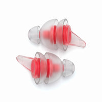 Red-04 | High-Fidelity Washable Silicone Ear Plugs, top flat