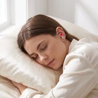 Red-04 | High-Fidelity Washable Silicone Ear Plugs, worn, asleep side