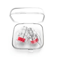 Red | High-Fidelity Concert Ear Plugs with Case, case open