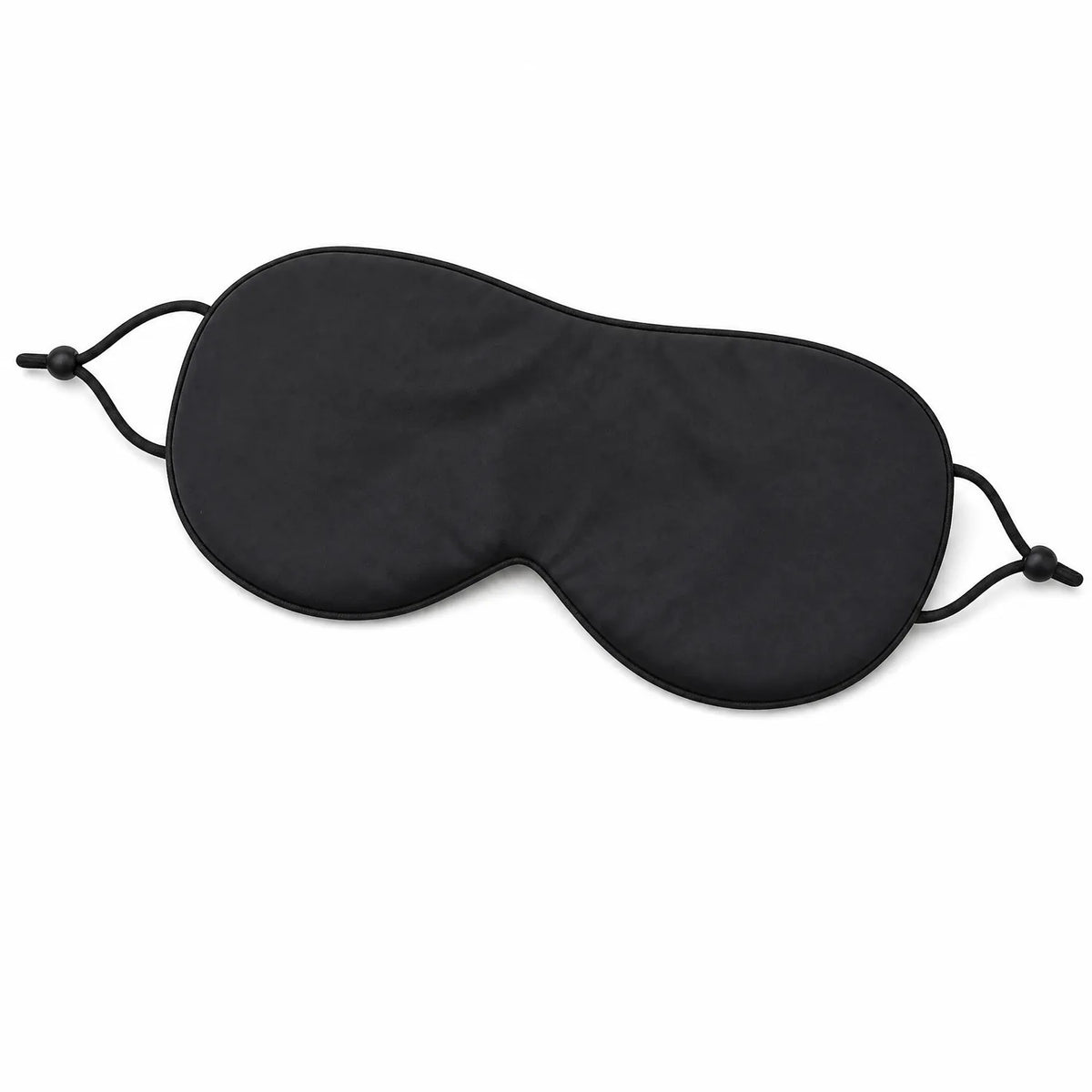 black | Ice Silk Cooling & Warming Sleep Mask, front view, flat lay