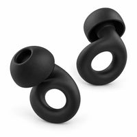 Black | Soft Silicone Ear Plugs for Sleeping & Swimming, pair diagonal