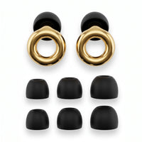Golden | Quiet Silicone Ear Plugs for Sleep & Motorcycling, set spare tips