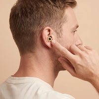 Golden | Quiet Silicone Ear Plugs for Sleep & Motorcycling, worn, man