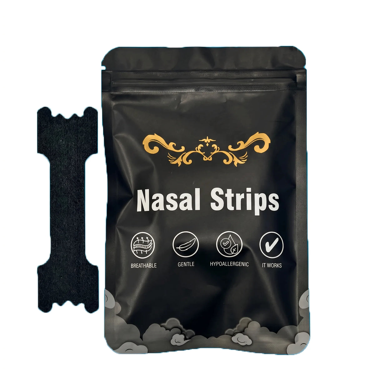 Sports Nasal Strips with Enhanced Adhesion, pack and strip