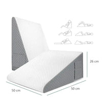 All colors | Foam Wedge Pillow for Elevated Sleeping, dimensions 50 x 50 x 26 cm
