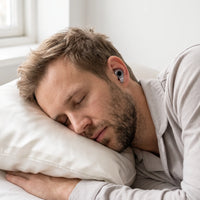 Black-04 | High-Fidelity Washable Silicone Ear Plugs, worn, asleep side