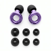 Purple | Quiet Silicone Ear Plugs for Sleep & Motorcycling, set spare tips