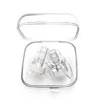 White | High-Fidelity Concert Ear Plugs with Case, case open