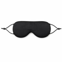 black | Ice Silk Cooling & Warming Sleep Mask, top view, with adjustable straps