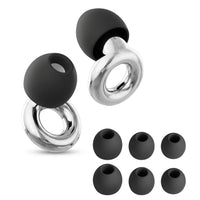Silver | Quiet Silicone Ear Plugs for Sleep & Motorcycling, pair three quarter