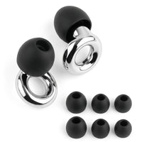 Silver | Quiet Silicone Ear Plugs for Sleep & Motorcycling, set spare tips