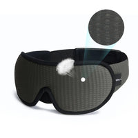 Gray | Soft Padded 3D Contoured Sleep Mask, front view with fabric texture