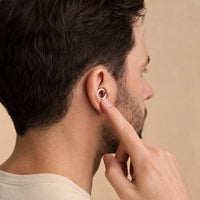 Pink | Quiet Silicone Ear Plugs for Sleep & Motorcycling, worn, man