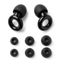 Black 1 | Quiet Silicone Ear Plugs for Sleep & Motorcycling, set spare tips