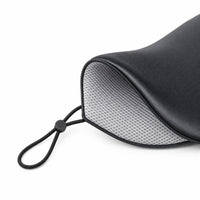 black | Ice Silk Cooling & Warming Sleep Mask, close-up of silky front and cooling mesh lining