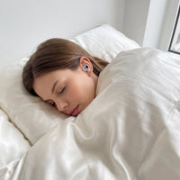 Black-05 | High-Fidelity Washable Silicone Ear Plugs, worn, duvet curled