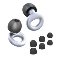 Silver | Silicone Ear Plugs, 4 Sizes (XS–L), ear plugs with 4 sizes of ear tips