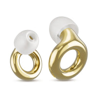 Golden 1 | Quiet Silicone Ear Plugs for Sleep & Motorcycling, pair three quarter