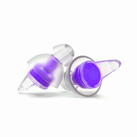 Purple-04 | High-Fidelity Washable Silicone Ear Plugs, three quarter