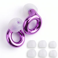 Purple 1 | Quiet Silicone Ear Plugs for Sleep & Motorcycling, set spare tips