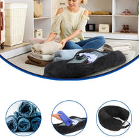 All colors | Fillable Velvet Travel Pillow with Storage Bag, storage bag packed with clothes