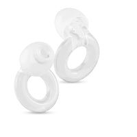 Transparent 1 | Quiet Silicone Ear Plugs for Sleep & Motorcycling, pair three quarter