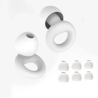 White | Silicone Ear Plugs, 4 Sizes (XS–L), ear plugs with 4 sizes of ear tips