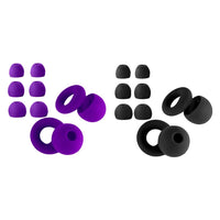 Purple | Silicone Ear Plugs, 4 Sizes (XS–L), two sets with black pair