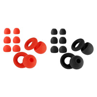 Red | Silicone Ear Plugs, 4 Sizes (XS–L), two sets with black pair