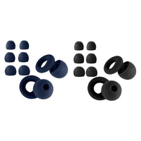 Blue | Silicone Ear Plugs, 4 Sizes (XS–L), two sets with black pair