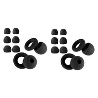 Black | Silicone Ear Plugs, 4 Sizes (XS–L), two sets with black pair