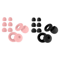 Pink | Silicone Ear Plugs, 4 Sizes (XS–L), two sets with black pair