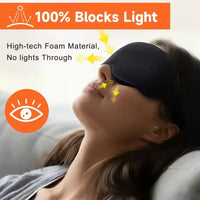 6D Contoured Sleep Mask — 100% Blackout, Zero Eye Pressure, Adjustable