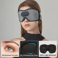Bluetooth Sleep Mask Headphones — 3D Blackout Mask with Slim Flat Speakers