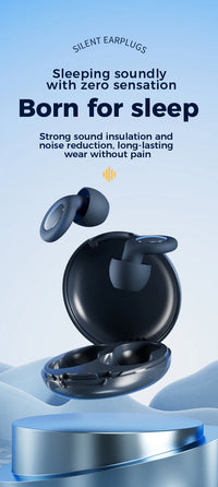 Semi-In-Ear Sleep Earplugs — 25 dB Noise Reduction, Soft Silicone, Reusable
