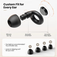 Semi-In-Ear Sleep Earplugs — 25 dB Noise Reduction, Soft Silicone, Reusable