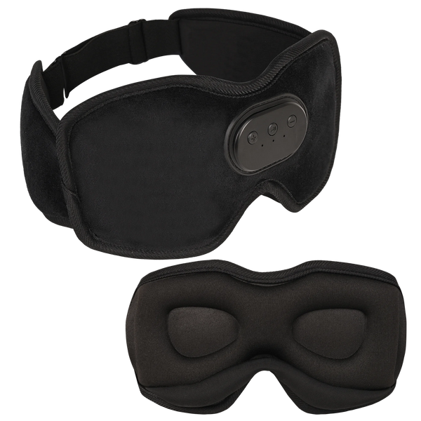 Bluetooth Sleep Mask Headphones — 3D Blackout Mask with Slim Flat Speakers