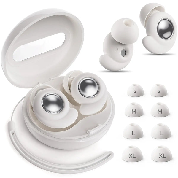 45 dB Noise Reduction Earplugs — Reusable Silicone, 4 Tip Sizes, With Case