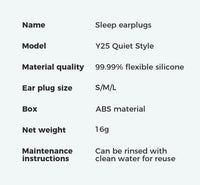 Semi-In-Ear Sleep Earplugs — 25 dB Noise Reduction, Soft Silicone, Reusable