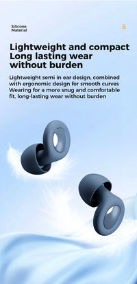 Semi-In-Ear Sleep Earplugs — 25 dB Noise Reduction, Soft Silicone, Reusable