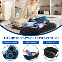 Fillable Velvet Travel Pillow Cover with Storage Bag - photo 7