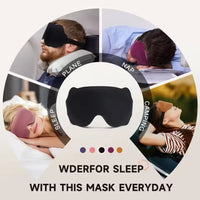 6D Contoured Sleep Mask — 100% Blackout, Zero Eye Pressure, Adjustable