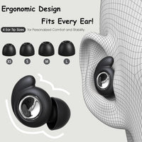 45 dB Noise Reduction Earplugs — Reusable Silicone, 4 Tip Sizes, With Case
