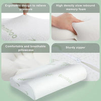 Bamboo Memory Foam Pillow with Removable Zip Cover - photo 2
