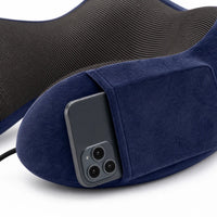 All colors | U-Shaped Memory Foam Airplane Neck Pillow, side pocket holding a phone