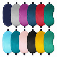 All colors | Soft Silk Blackout Sleep Mask in 12 colors, flatlay
